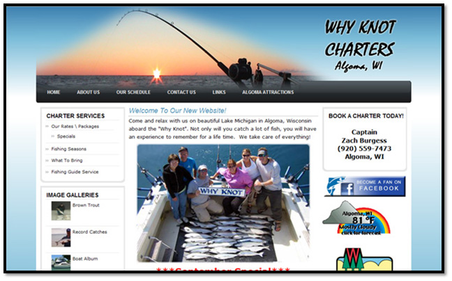 Click HERE to go to whyknotcharters.com for Salmon & Trout Fishing on Lake Michigan